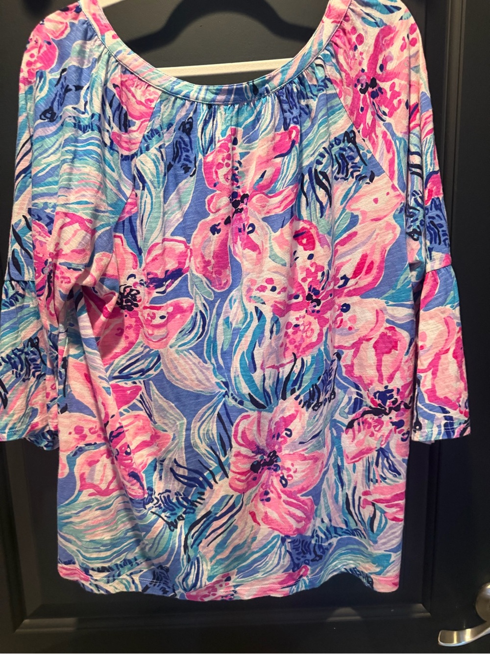 Lilly Pulitzer Pink & Blue Floral Tunic - Picture 5 of 6
